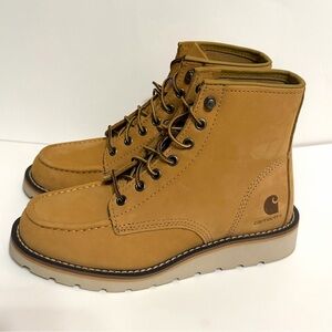 New Carhartt Women's 6" Soft Toe Wedge Work Boot Harvest Gold FW6075-W Size 7.5